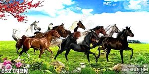File psd tranh phong cảnh Bát Mã dán tường