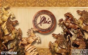 Tranh gạch Bát Mã bằng gỗ trang trí tường