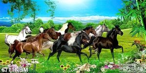 Tranh ngựa dán tường mang tài lộc