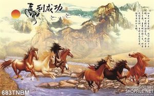 Tranh Bát Mã vượt suối phong thủy