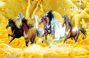 Tranh giả ngọc bát mã gắn tường chất lượng cao