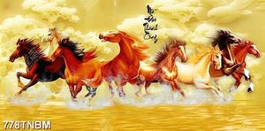 Tranh đá gắn tường mã đáo thành công chất lượng cao