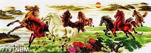 Tranh sơn dầu in kính bát mã đẹp nhất
