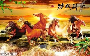 Tranh trang trí tường bát mã nghệ thuật