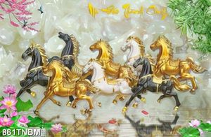 Tranh đá decor mã đáo thành công file PSD