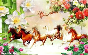Tranh mã đáo thành công đẹp in kính