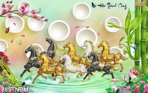 Tranh đá mã đáo thành công in kính