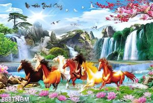 Tranh sơn thủy bát mã file gốc