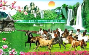 Tranh sơn thủy và đàn ngựa đẹp nhất