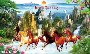 Tranh mã đáo thành công chất lương cao in kính
