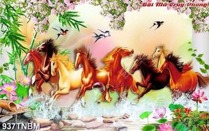 Tranh đá bát mã truy phong file gốc