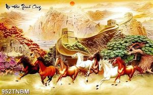 Tranh kim tiền mã đáo thành công chất lượng cao