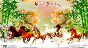 Tranh giả ngọc bát mã file gốc in kính đẹp nhất