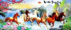 Tranh decor phòng khách mã đáo thành công file gốc