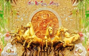 Tranh kim tiền bát mã truy phong chất lượng cao