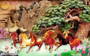Tranh 3D bát mã treo tường