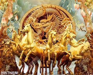 Tranh đá giả ngọc bát mã trang trí nội thất sang trọng