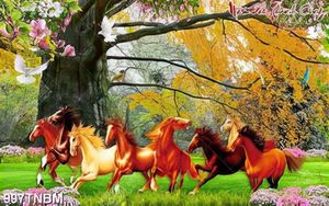 Tranh trang trí nội thất mã đáo thành công in uv