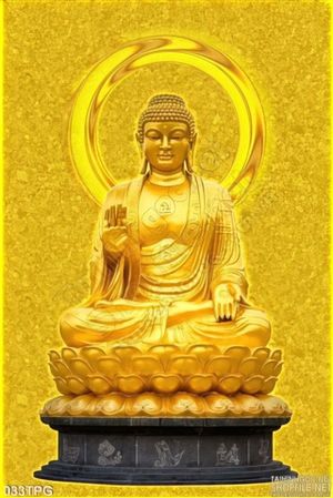 Tranh Phật Tổ bằng vàng