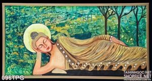 Tranh phật nằm bằng vàng
