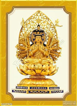 Tranh phật nghìn tay bằng vàng