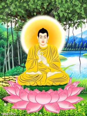 Tranh vẽ Phật dưới gốc bồ đề