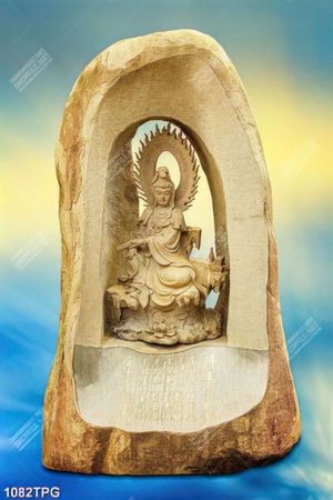 Tranh tượng Quan Âm điêu khắc đá