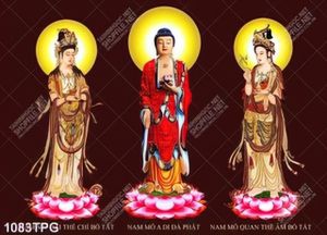 Tranh Phật Tổ và 2 vị Quan Âm