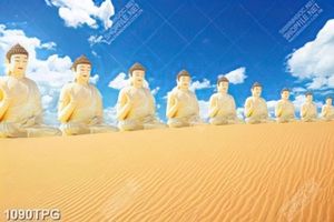Tranh Tượng Phật Thích Ca trên cát