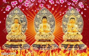 Tranh 3 tượng Phật ngồi chất lượng cao