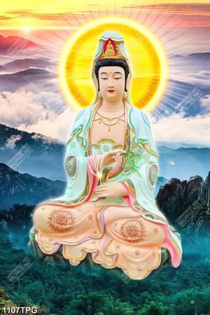 Tranh Phật Quan Âm chất lượng cao in kính đẹp