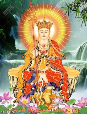 Tranh Địa Tạng Vương Bồ Tát trên thác
