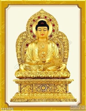Tranh phật Tổ bằng vàng