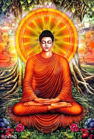 Tranh Phật Thích Ca dưới cây bồ đề chất lượng cao
