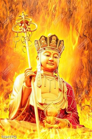Tranh Tượng Địa Tang Vương in kính đẹp