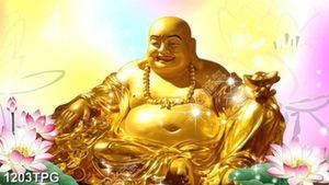 Tranh Phật Di Lặc chất lượng cao in kính đẹp