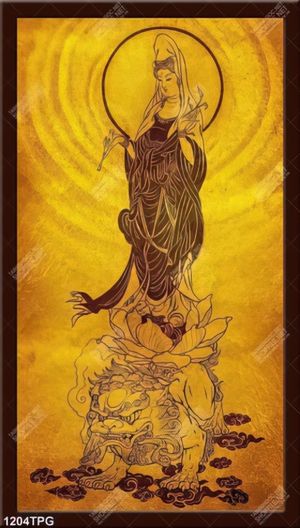 Tranh trúc chỉ Phật Quân Âm Bồ Tát