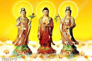 Tranh điêu khắc Tây Phương Tam Thánh chất lượng cao
