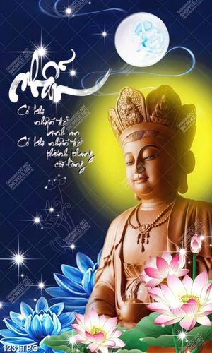 Tranh Phật Quan Âm chất lượng cao và thư pháp chữ nhẫn
