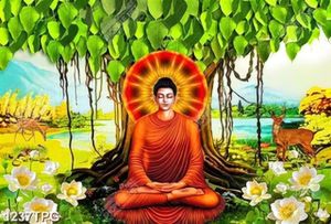 Tranh Nam Mô A Di Đà Phật và cây bồ đề