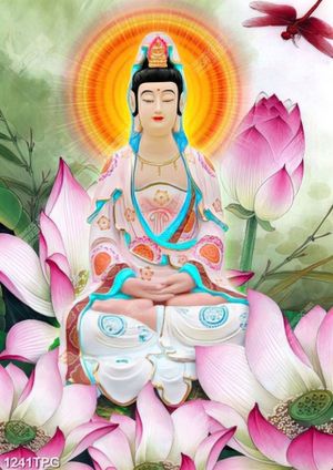 Tranh A Di Đà Phật Quan Thế Âm Bồ Tát