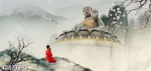 Tranh Tượng Phật A Di Đà trên núi