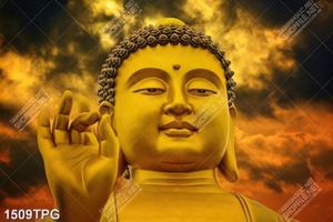 Tranh Tượng Phật A Di Đà kích cỡ lớn in kính đẹp