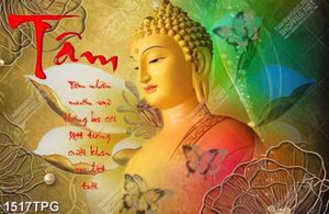 Tranh Phật và thư pháp chữ Tâm