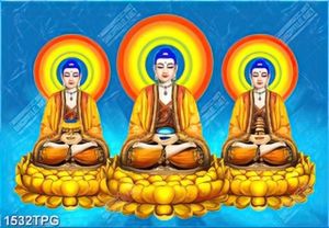 Tranh 3 Tượng Phật A Di Đà đẹp