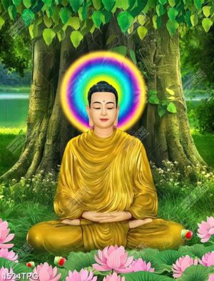 Tranh Đức Phật dưới gốc cây bồ đề