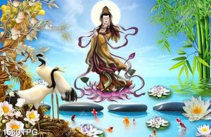 Tranh Quan Âm giả ngọc đẹp