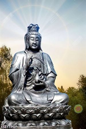 Tranh tượng Quan Âm bằng đá cẩm thạch