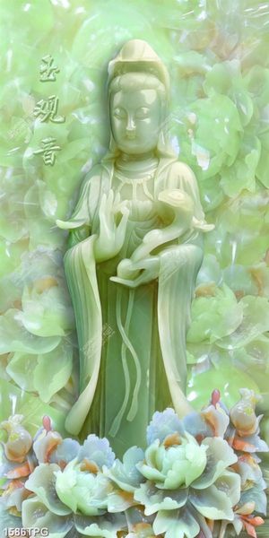 Tranh giả ngọc tượng Phật Quan Âm chất lượng cao