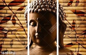 Tranh ghép tượng Phật nền trúc đẹp